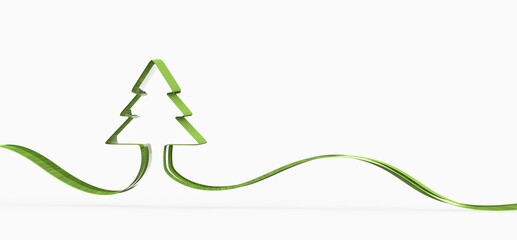 merry christmas card modern 3d minimal tree