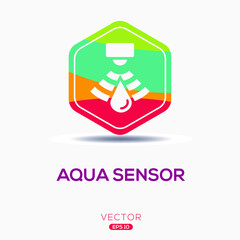 Fototapeta premium Creative (Aqua sensor) Icon ,Vector sign.