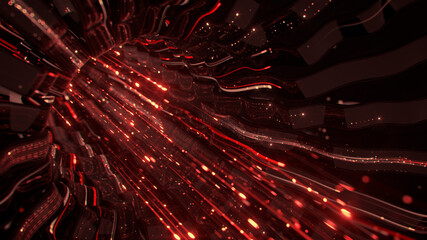 Red futuristic energy fusion 3D rendering illustration - 447349726