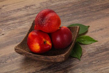 Sweet tasty ripe few nectarines