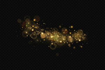 Gold particles. Light effect. Gold dust. background decoration.  © kulinskaia