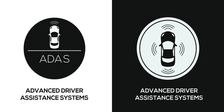 Creative (ADAS _ Advanced driver assistance systems) Icon ,Vector sign.