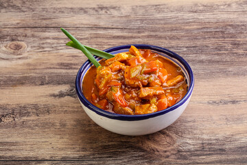 Meat goulash with vegetables