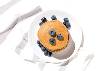 Pancakes recipe step-by-step ingredients stack of pancakes