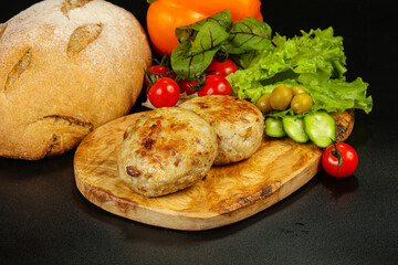 Homemade roasted cutlet minced meat