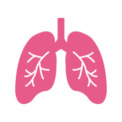 Human lungs icon. Asthma, pneumonia, respiratory diseases clinic logo template color editable
