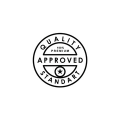 quality standard control approved  100% label badge stamp sticker design vector