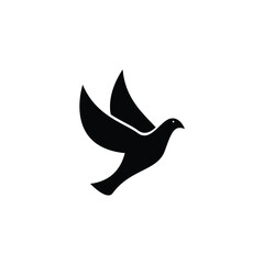 flying dove pigeon bird silhouette logo design