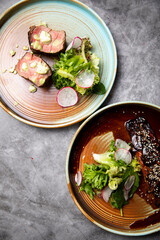 salad with salmon and avocado