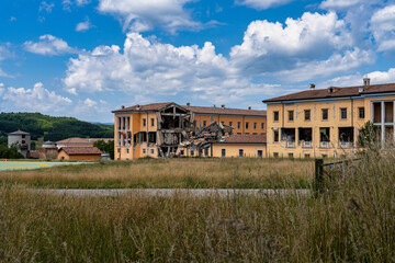 The center of Amatrice at July 2020 after the earthquake of central Italy 2016