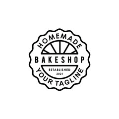 croissant bakery pastry cupcake label stamp sticker logo design