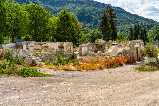 The center of Pretare at July 2020 after the earthquake of central Italy 2016