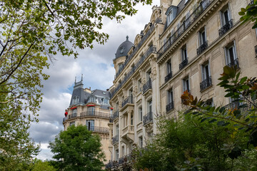 Paris, beautiful buildings in the 16th arrondissement, avenue du President-Wilson, an upscale neighborhood 
