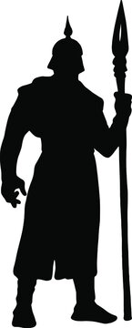 black silhouette of a medieval warrior