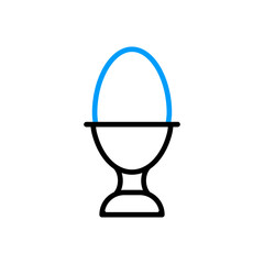 Soft boiled egg in an egg cup vector icon
