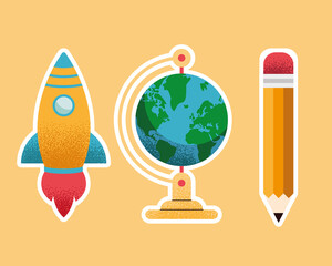 three school supplies