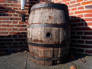 old wooden barrel