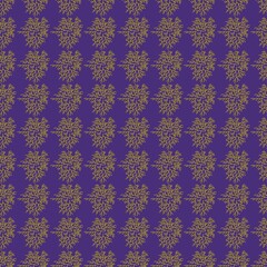 Seamless floral pattern. Simple background with orange bush. Purple background. Designed for textile fabrics, wrapping paper, background, wallpaper, cover.