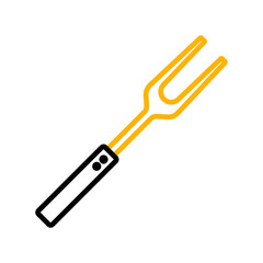 Bbq fork vector flat icon. Kitchen appliance