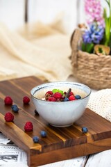breakfast oatmeal with fruit
