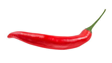 Red hot chili pepper isolated on white background with clipping path
