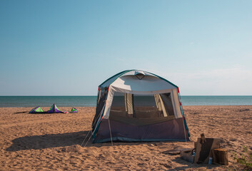 Summer tent on the beach