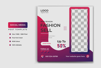 Fashion Modern Social media post template banner design. Fashion vector template design.