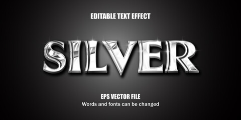 Editable text effect, Silver text
