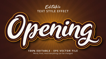 Opening text on modern brown style effect, editable text effect