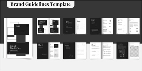 Brand Style Guideline Brochure Layout Brand Guideline Template Brand Book Brand Manual Black Brand Guideline Template