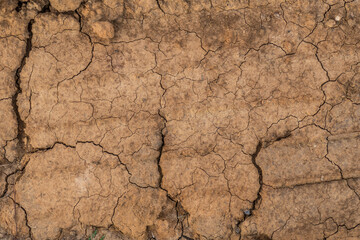 Risse im trockenen Lehm Boden