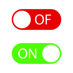 On and Off Switch Buttons, vector icon Illustration color editable