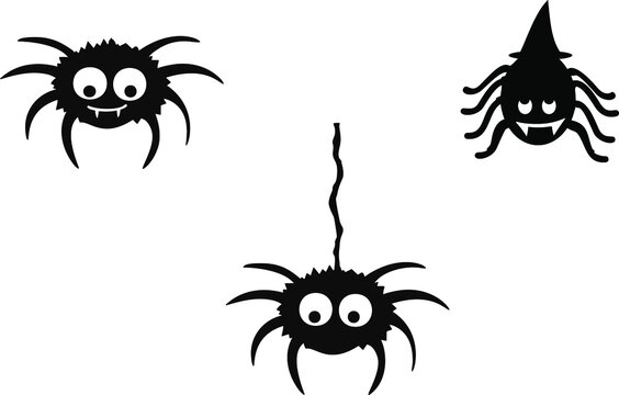 Spider set for halloween on white background.  Vector illustration