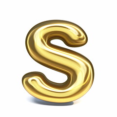 Golden font Letter S 3D