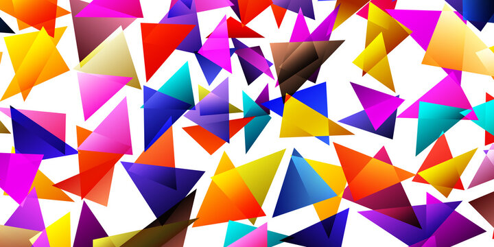 Polygonal rainbow mosaic background. Abstract low poly vector illustration. Triangular pattern in halftone style. Template geometric business design with triangle for poster, banner, card, flyer