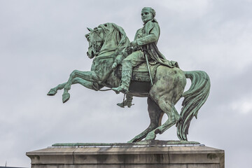 Equestrian Statue of Napoleon Bonaparte (1865) at Place du General de Gaulle. Rouen, Normandy, France.