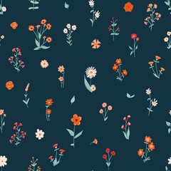 seamless pattern with abstract flowers 