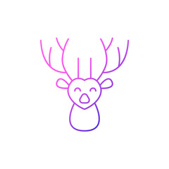 Deer outline icon. Taiwanese animal. Oriental custom. Asian item. Isolated vector stock illustration