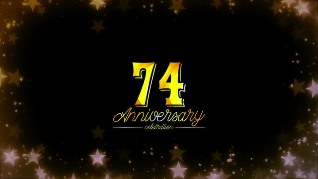 To celebrate an anniversary Day Organized,  74   Years Celebration , effect Color Pure logo HD Videos