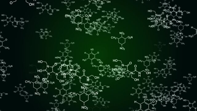 Abstract 4K Loop Creative digital mathematical formulas Loop Green Screen Loop Animation Background.. Complex algorithm concept. modern education, infographic diagram, idea and innovation.