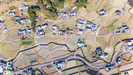 Fototapeta premium 日本の田舎風景・ドローン撮影