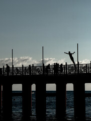 silhouette of a bridge