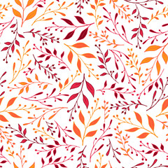 Spring sprouts pattern seamless vector. Eco berry