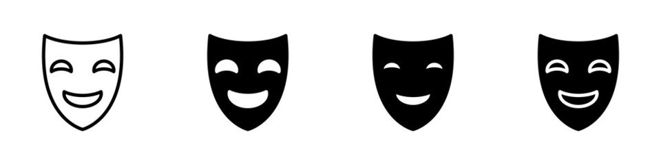 Conjunto de icono de máscara. Ilustración vectorial