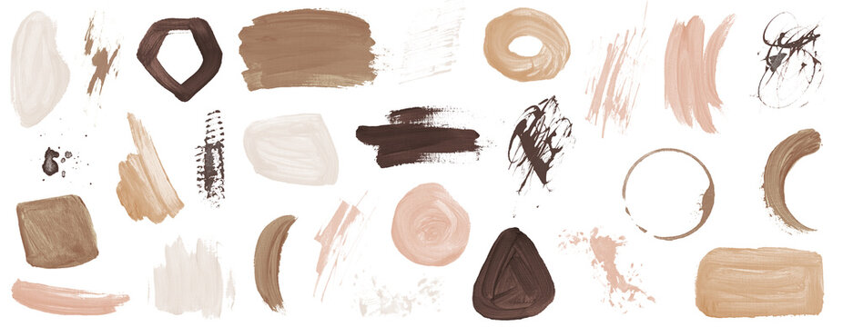 Oil texture. Acrylic paint. Textured arrangements. Brown blush pink white beige chocolate gold illustration and elements. Background. Abstract modern print set. Wall art. Poster. Business card.