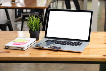 Top view of workspace with Online payments concept, Smartphone blank screen for advertisement with...