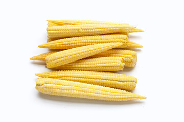 Baby corn on white background