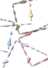 Abstract figures of multi-colored lines of different thicknesses .