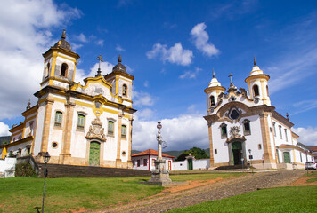 Pillory between two Churches - Mariana - Minas Gerais - Brazil