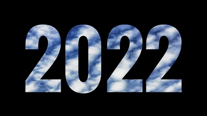 Cloud formation new year 2022 concept background.